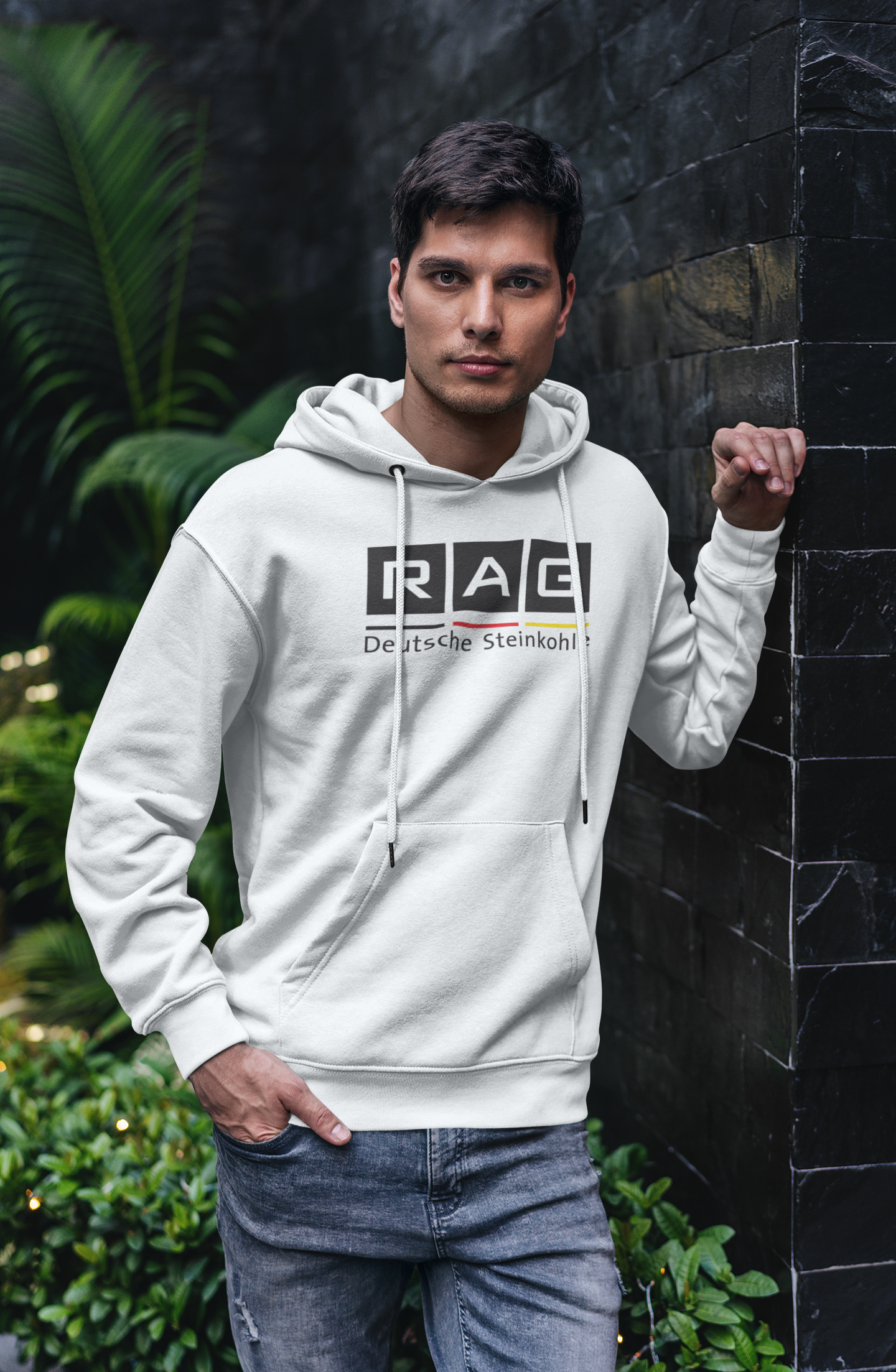 "RAG deutsche Steinkohle" das original Markenlogo Bergbau Hoodie für Männer unisex