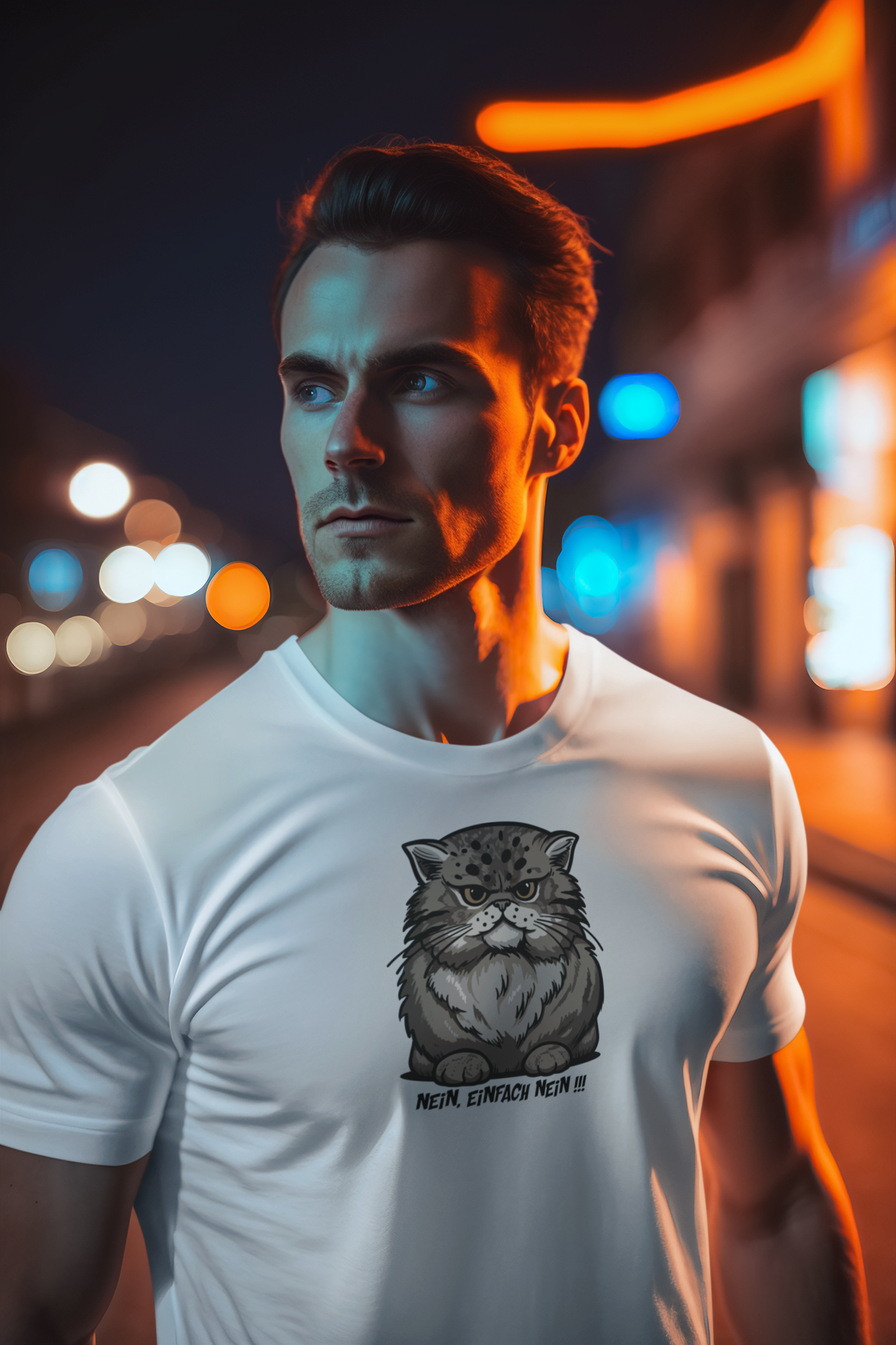 "Die mürrische Katze" lustiges Tier kult Shirt für Männer