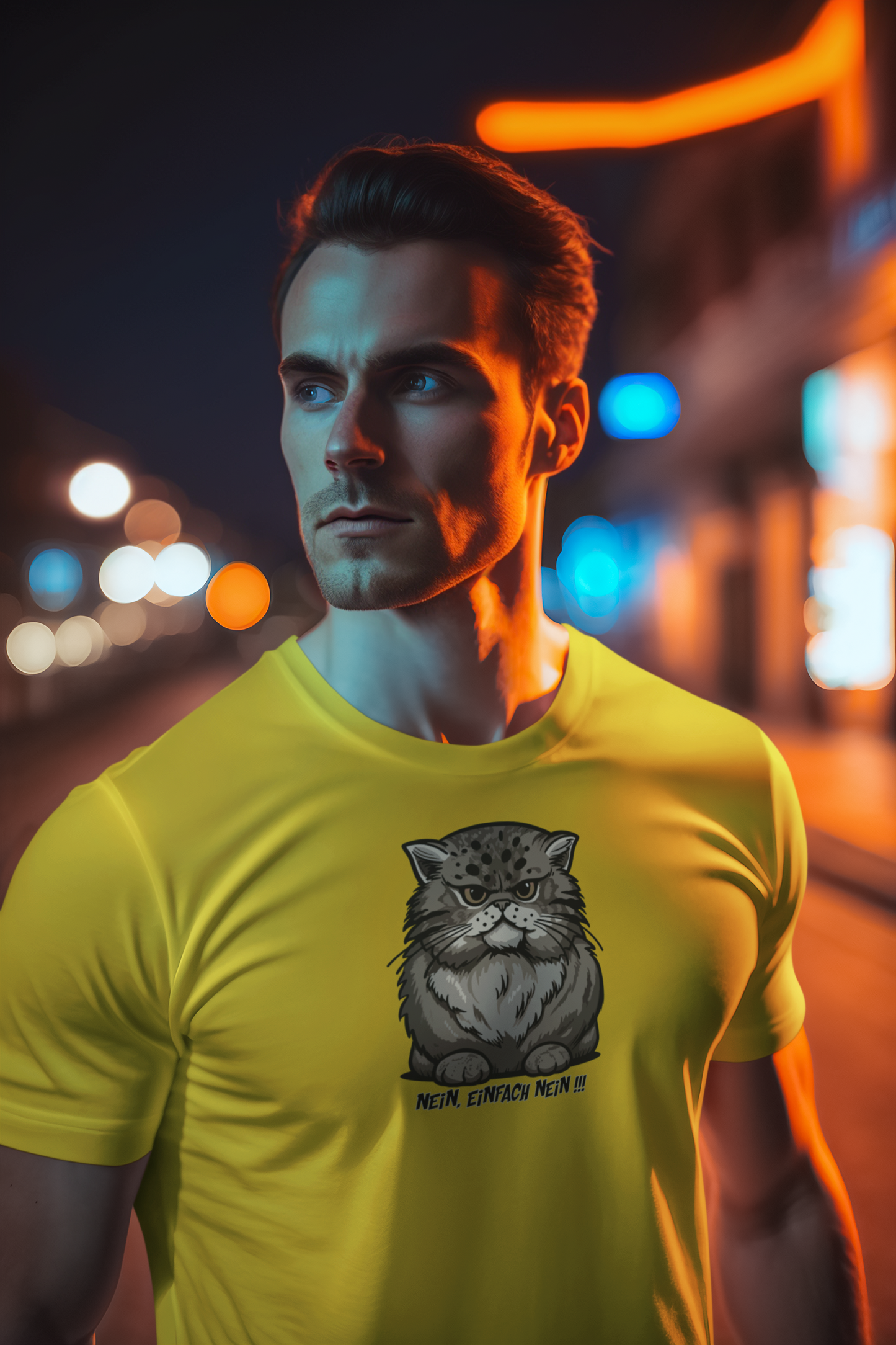 "Die mürrische Katze" lustiges Tier kult Shirt für Männer