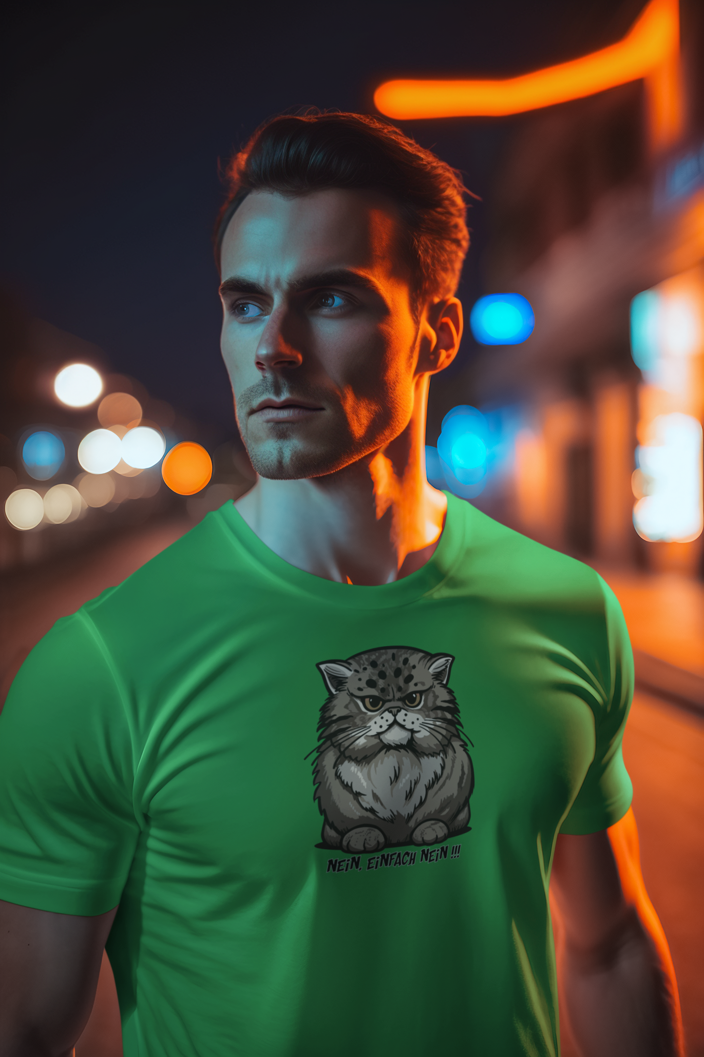 "Die mürrische Katze" lustiges Tier kult Shirt für Männer