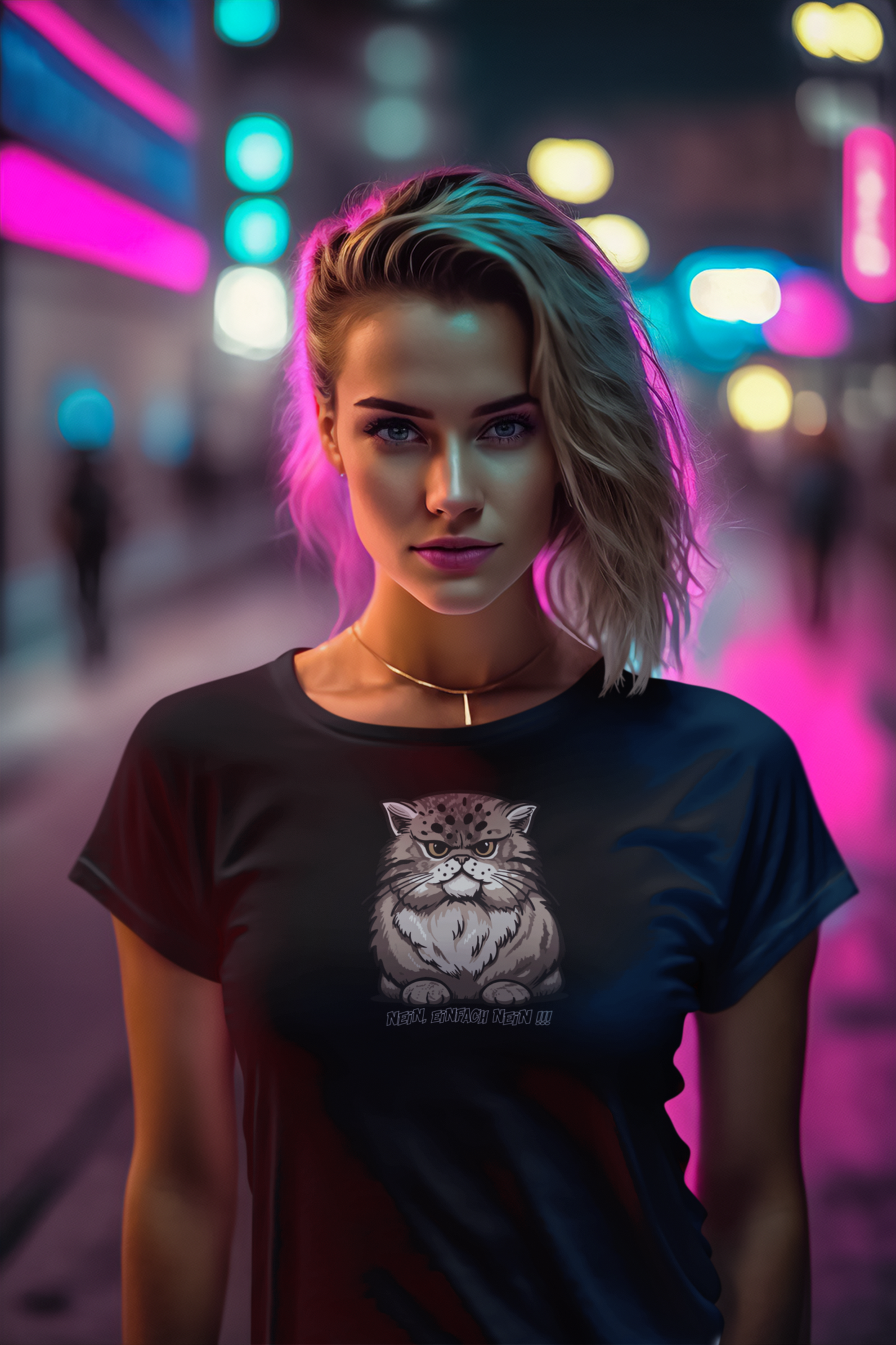 "Die mürrische Katze" lustiges Tier kult Shirt für Frauen