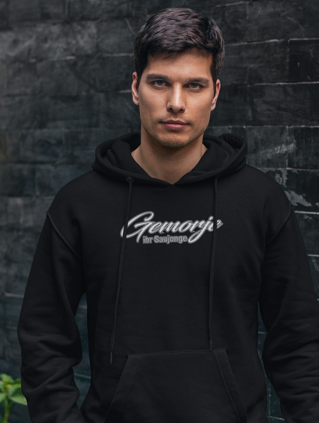 "Gemorje ihr Saujonge" Siegerländer Platt Männer Hoodie Kaputzenpullover 57-Line