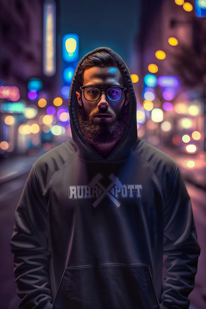 "Ruhrpott" mit Schlägel und Eisen Bergbau Männer unisex Hoodie Kaputzenpullover