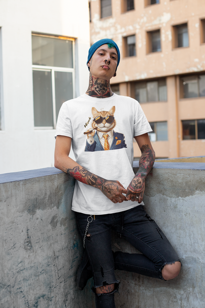 Nerdcat "Miauh" Tier Katzen Shirt für Männer