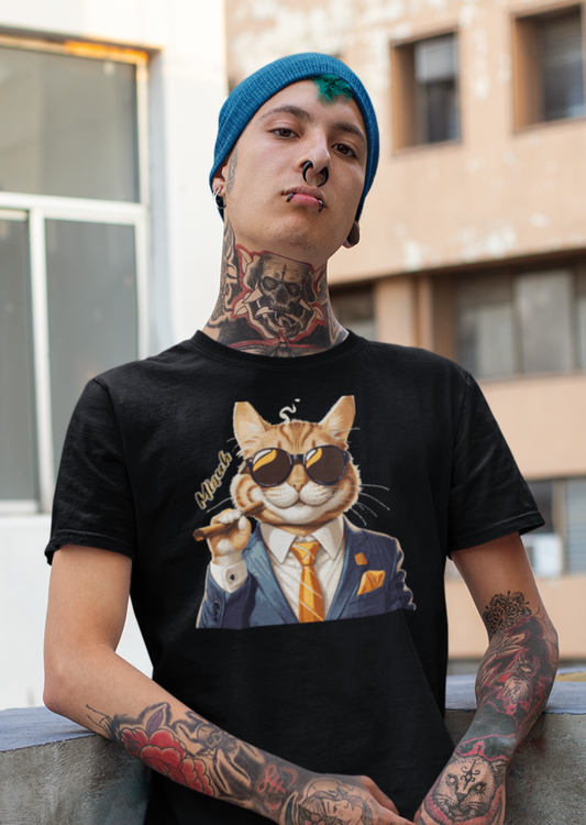 Nerdcat "Miauh" Tier Katzen Shirt für Männer