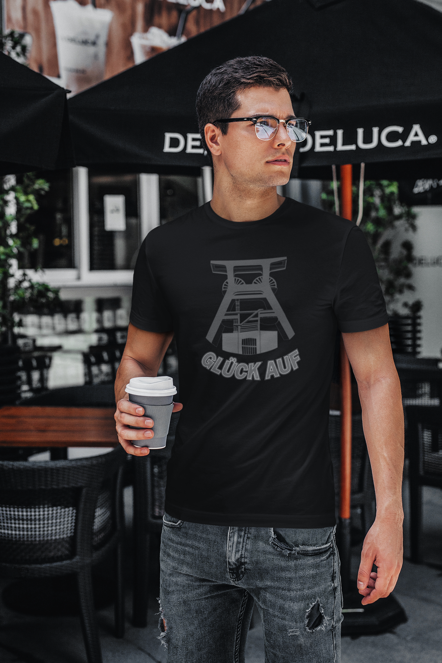 "Doppelbock Förderturm" Bergbau Shirt für Männer