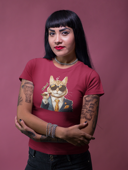 Nerdcat "Miauh" Tier Katzen Shirt für Frauen