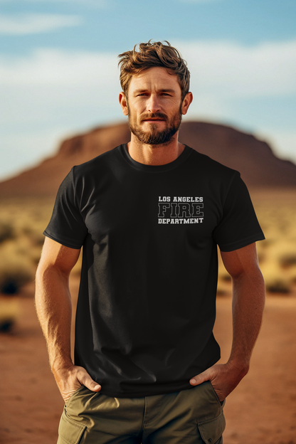 Los Angeles Fire Department Feuerwehr BEIDSEITIGER DRUCK kult Shirt Männer unisex