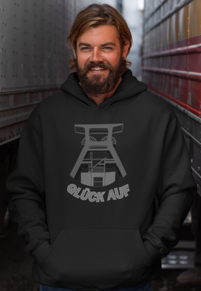 "Doppelbock Förderturm" Glück Auf Bergbau Hoodie für Männer unisex